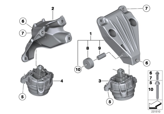 2015 BMW 535i xDrive Engine Suspension Diagram