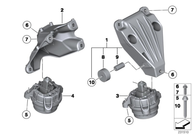 2015 BMW 740Li xDrive Engine Suspension Diagram