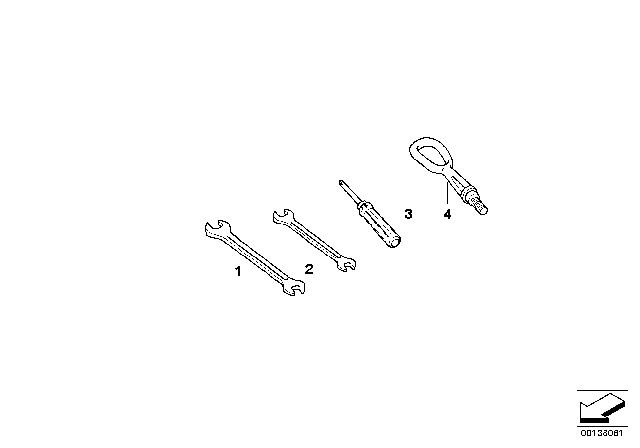 2008 BMW X5 Additional Tool Kit Diagram