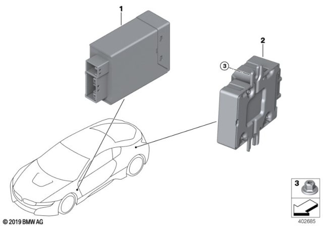 2014 BMW i8 Control Unit For Fuel Pump Diagram for 16149494391