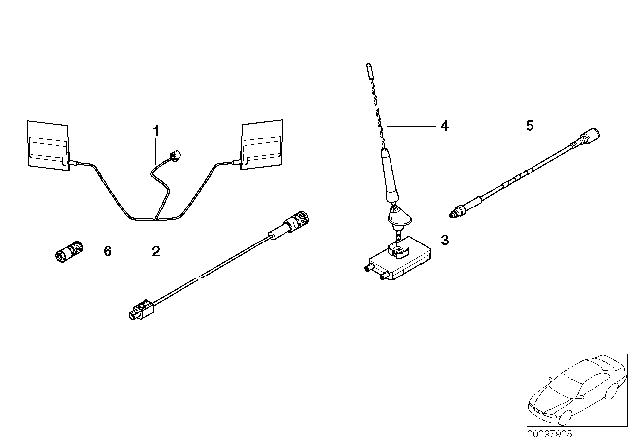 2001 BMW 330Ci Single Parts For Apollo Telephone Antenna Diagram