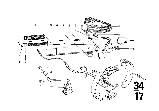 1973 BMW 3.0S Parking Brake Diagram