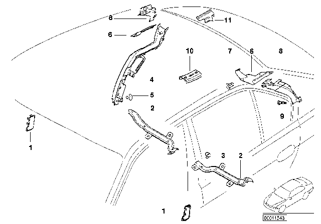 1998 BMW 740iL Cable Covering Diagram 2