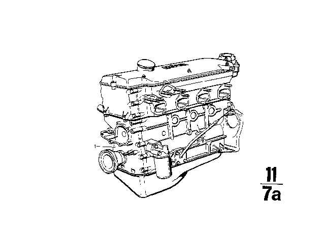 1970 BMW 2002 Exchange Short Engine Diagram for 11001261408