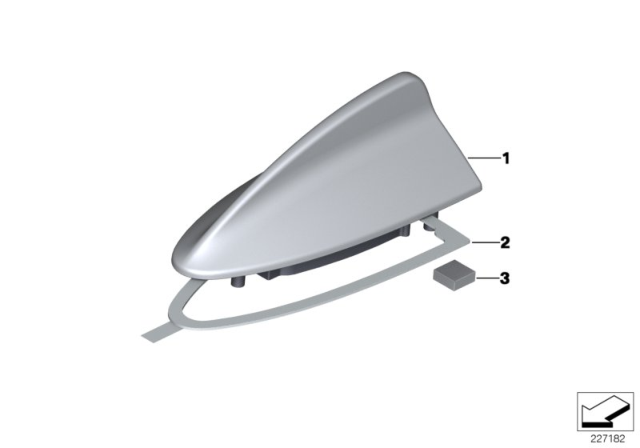2010 BMW X3 Roof Antenna Phone/Navigat./Sat.,Primed Diagram for 65203446972