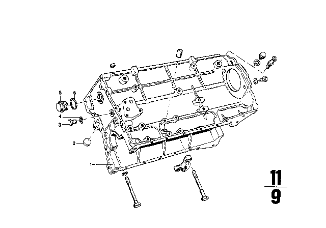 1971 BMW 2002 Engine Housing & Mounting Parts Diagram 2