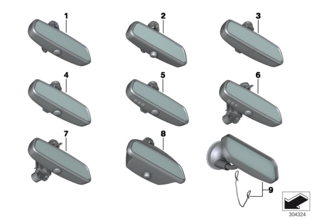 2010 BMW 528i Interior Mirror Diagram