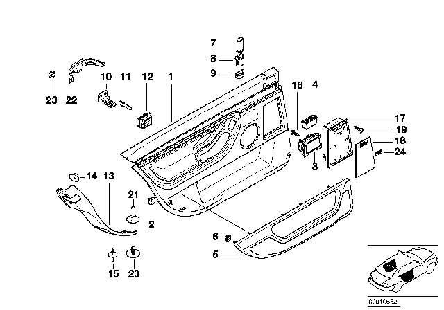 1997 BMW 740iL Rear Door Linings - Side Air Bag / Long Diagram