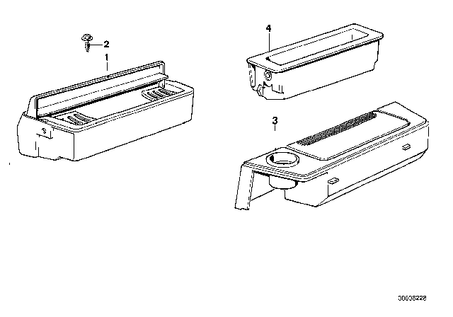 1978 BMW 630CSi Storing Partition - Ashtray Front Diagram