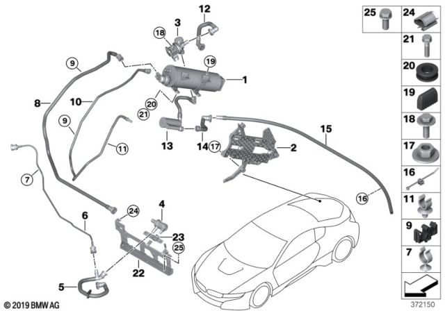 2019 BMW i8 Cable Holder Diagram for 07147247495