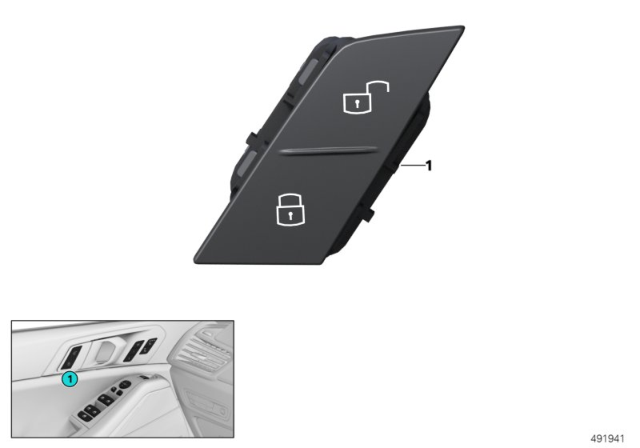 2019 BMW M850i xDrive Central Locking System Switch Diagram