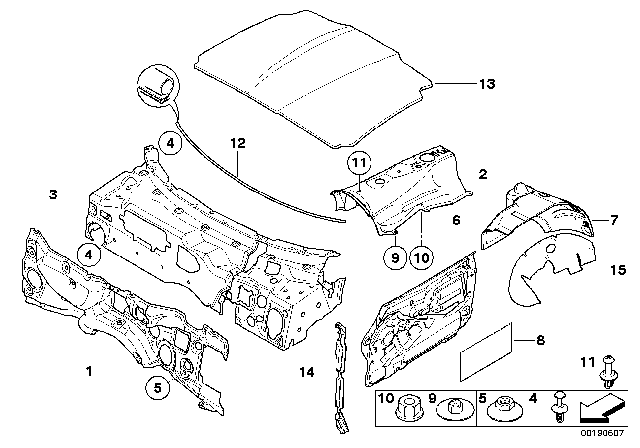 2008 BMW Z4 Sound Insulation Diagram