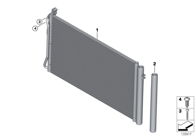 2008 BMW 328i Condenser, Air Conditioning Diagram