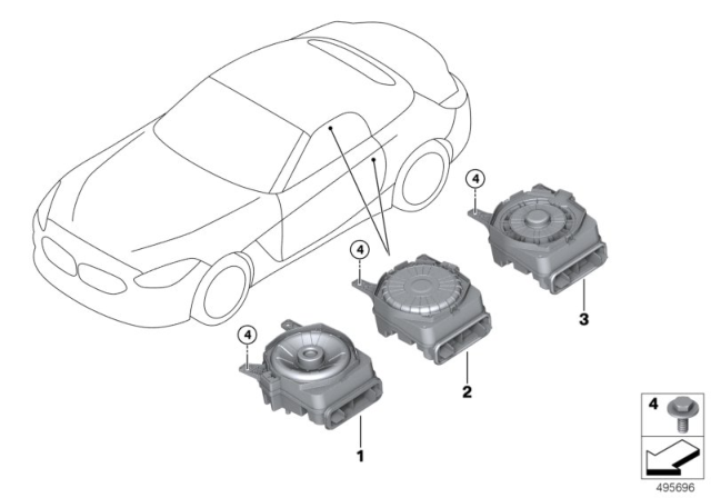 2019 BMW Z4 Components Central Bass Diagram