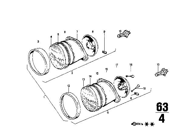 1973 BMW 2002 Headlight Diagram 1