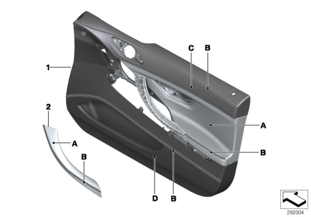 2018 BMW 640i xDrive Gran Coupe Individual Door Trim Panel Diagram 2