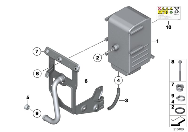 2012 BMW 750i High-Voltage Accumulator Diagram for 12147637186