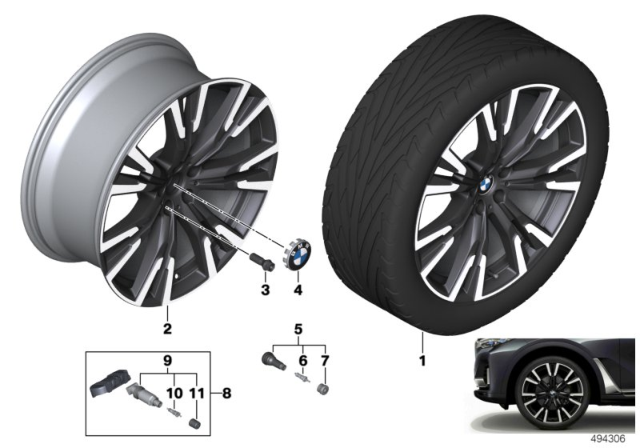 2019 BMW X7 Disk Wheel, Light Alloy, In Diagram for 36116885143