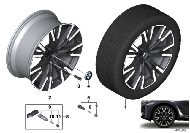 2019 BMW X7 BMW LA Wheel, V-Spoke Diagram 5