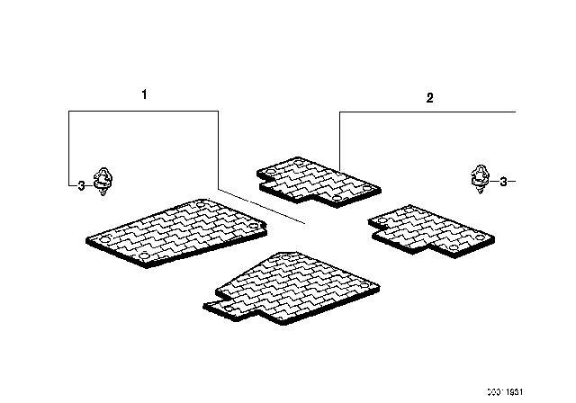 2000 BMW Z3 Rubber Mat Diagram