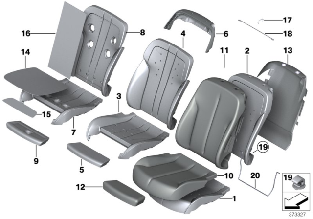 2013 BMW 650i Seat, Front, Cushion & Cover Diagram