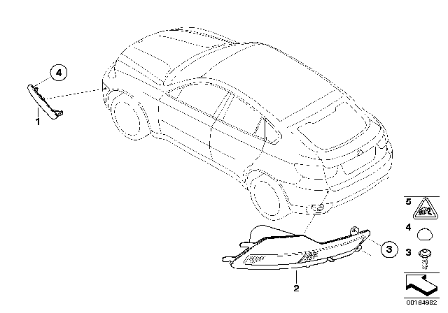 2014 BMW X6 Rear Reflector / Rear Fog Light Diagram