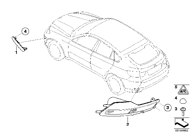 2012 BMW X6 Rear Reflector / Rear Fog Light Diagram