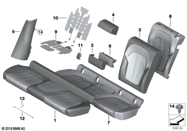 2020 BMW X6 COVER, BACKREST, RIGHT Diagram for 52208493694