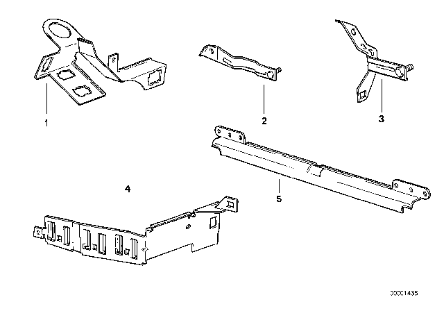 1990 BMW 525i Cable Harness Fixings Diagram 2