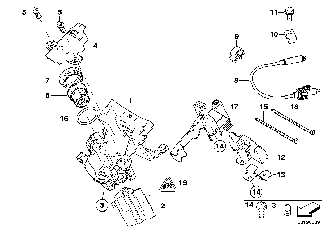 2002 BMW X5 Steering Lock / Ignition Switch Diagram