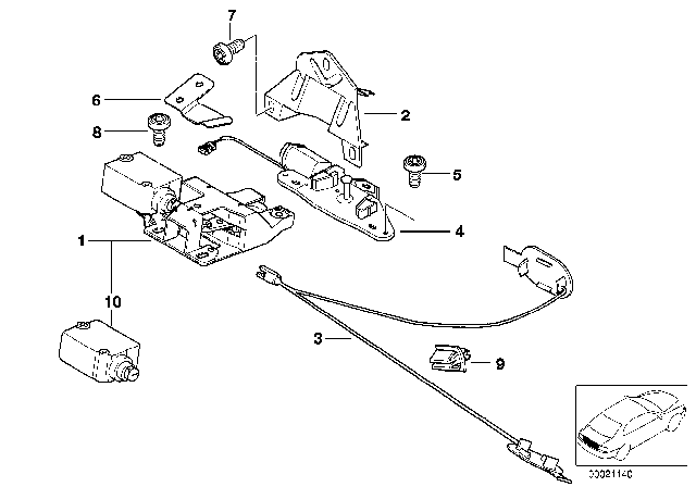 1999 BMW 540i Trunk Lid Lock Diagram for 51248238466