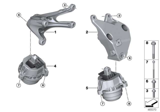 2016 BMW 740i Engine Mount Bracket Left Diagram for 22116861553