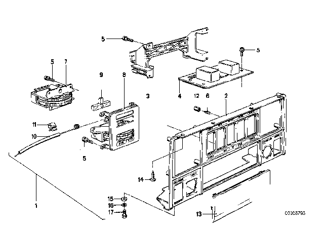 1981 BMW 733i Heater Regulator Control Diagram for 64111466219