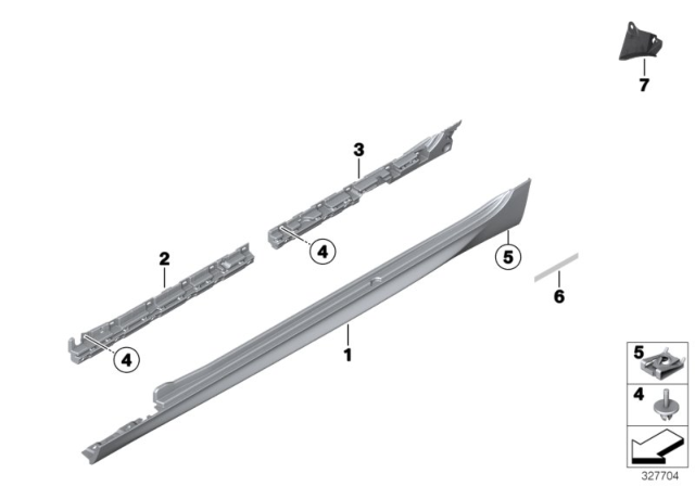 2016 BMW 650i Gran Coupe Door Sill Cover, Primed Right Diagram for 51778052656