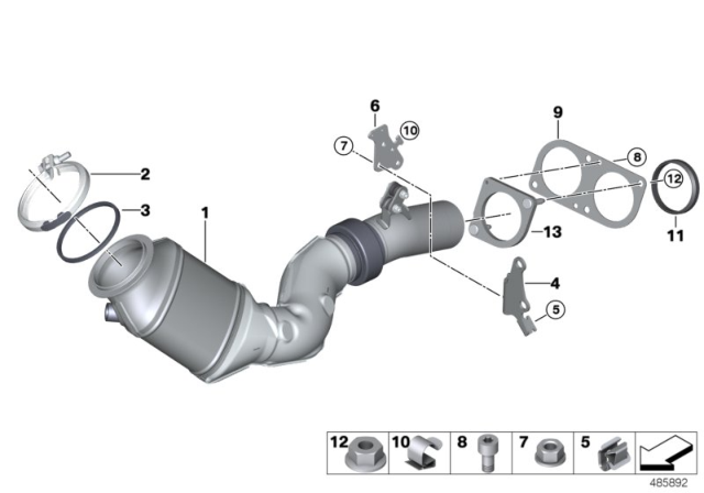 2020 BMW M4 Engine - Compartment Catalytic Converter Diagram