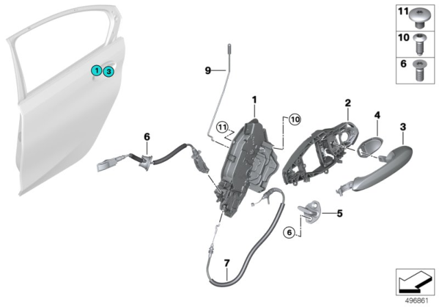 2020 BMW 330i xDrive Locking System, Door Diagram 2