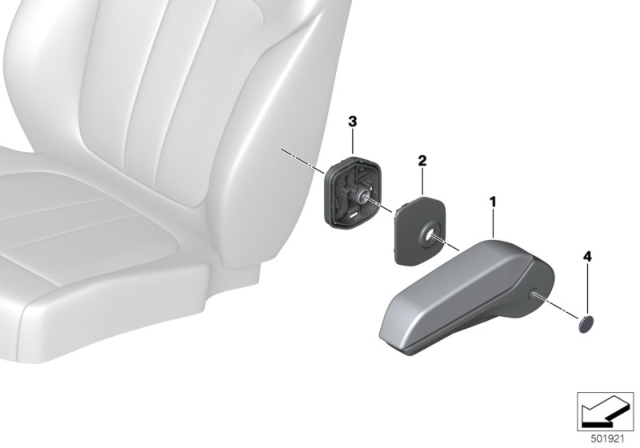 2020 BMW X7 ARMREST LEATHER LEFT Diagram for 52207951877