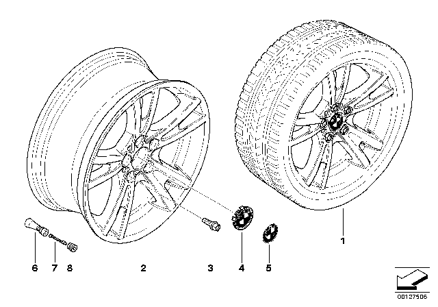 2007 BMW X3 BMW Alloy Wheel, Double Spoke Diagram 2