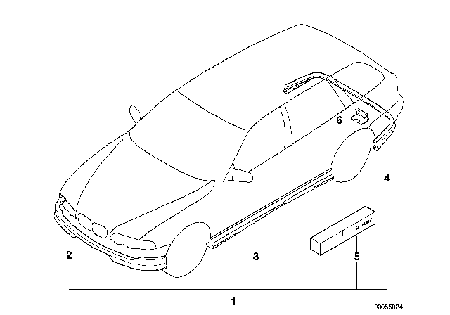 2005 BMW 325i Aerodynamics Package Diagram for 51190007000
