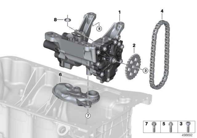 2020 BMW 430i Lubrication System / Oil Pump With Drive Diagram