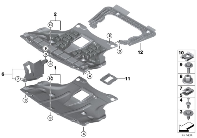 2010 BMW X3 Right Engine Compartm.Protection Bracket Diagram for 51713404140