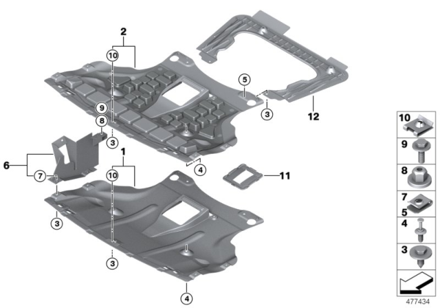 2007 BMW X3 Underbonnet Screen Diagram