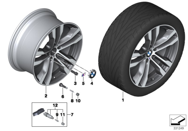 2016 BMW X6 BMW LA Wheel, Double Spoke Diagram 1