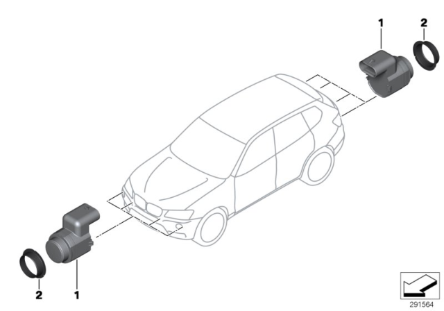 2005 BMW X3 Ultrasonic-Sensor Diagram