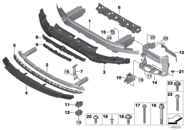 2019 BMW M850i xDrive Impact Absorber, Top Diagram for 51117373403