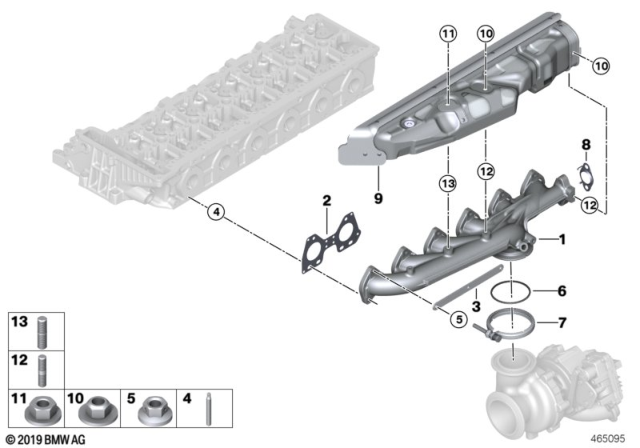 2018 BMW 540d xDrive Exhaust Manifold - AGR Diagram