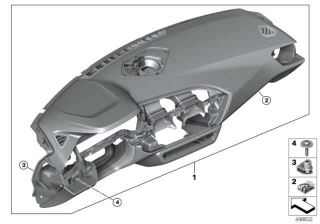 2020 BMW Z4 DASHBOARD SENSATEC HEAD-UP D Diagram for 51458745002