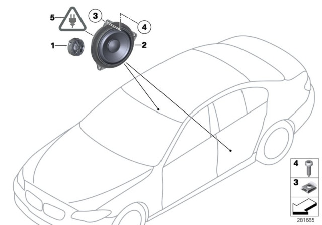 2014 BMW M5 Single Parts For Top-HIFI System Diagram 3