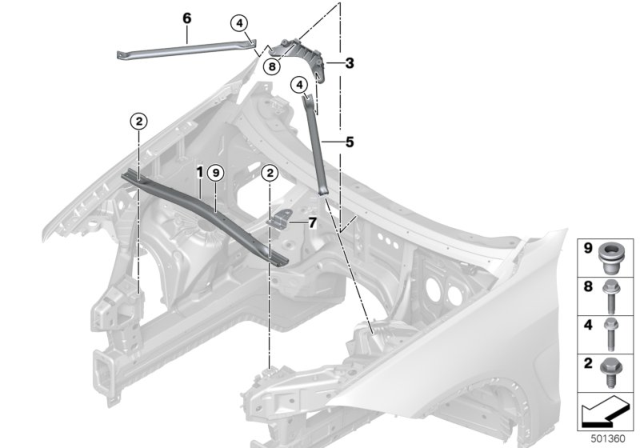 2018 BMW X5 Brace For Body Front End Diagram