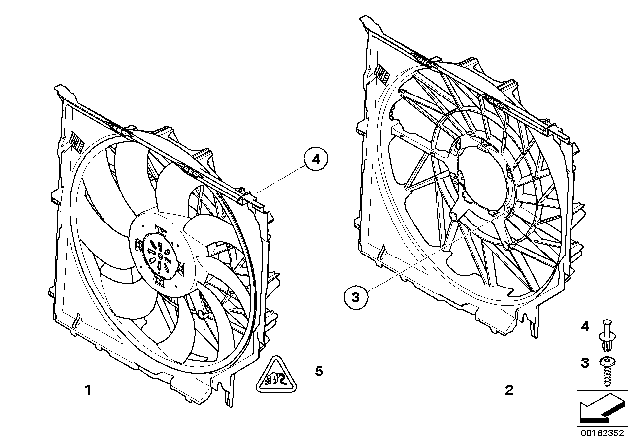 2006 BMW X3 Fan Housing, Mounting Parts Diagram 2